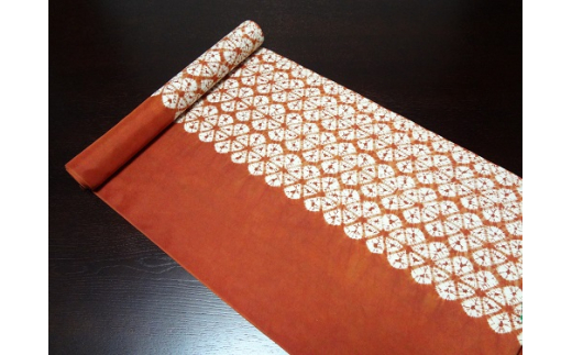 南部しぼり 茜染】 正絹帯地 染分け草紫堂 南部茜染 和装 着物 帯 着物