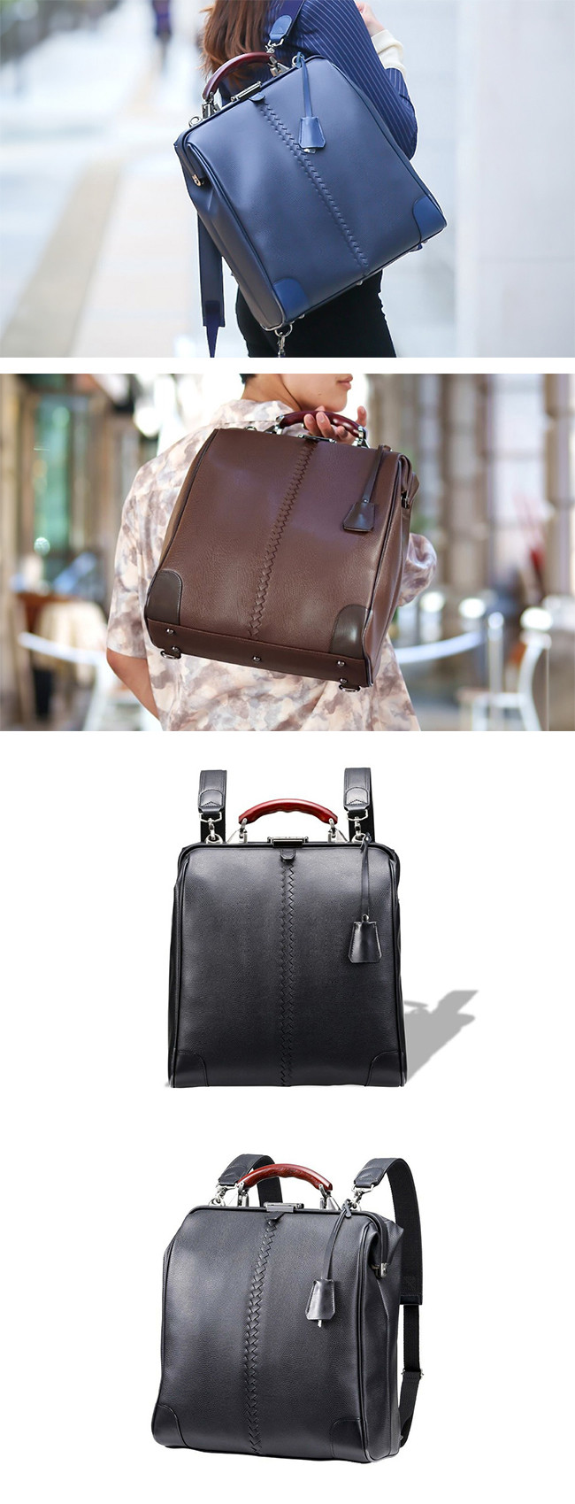 豊岡鞄 YOUTA LIZARD3WAY縦ダレスL（YK3）チョコ - 兵庫県豊岡市