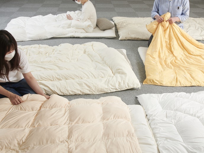 無印良品 グレー羽毛掛ふとん・二層式をレビュー！クチコミ・評判をも