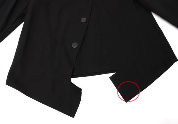 センソユニコSENSOUNICO 慈雨 シルク混裾切替ジャケット 黒40 (K-145665)
