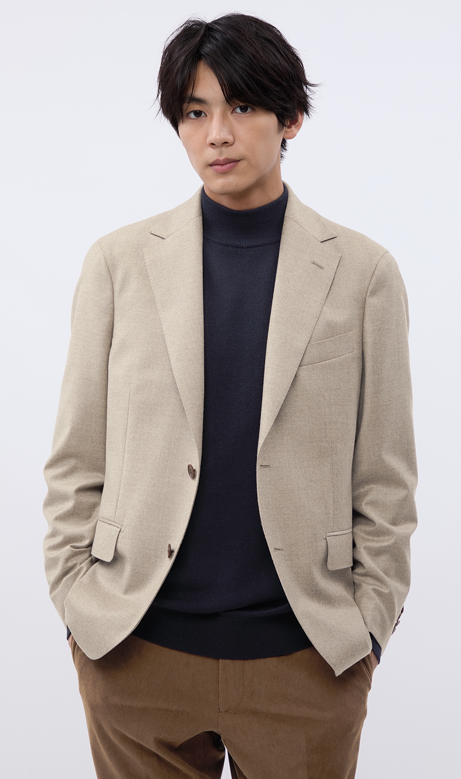 ウールカシミヤ混ジャケット【Loro Piana FAVOLA】 (345000-71