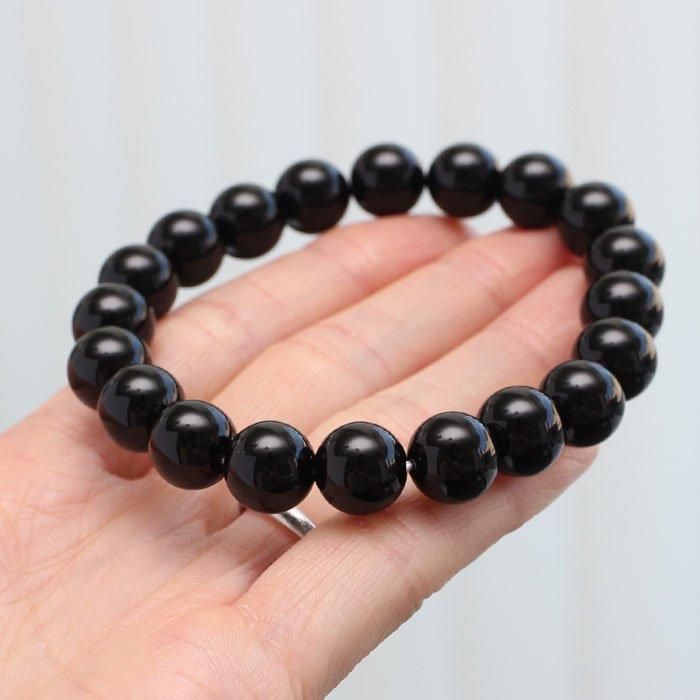ブラックオニキス ブレスレット 約10mm ストレート - 念珠ドットコム