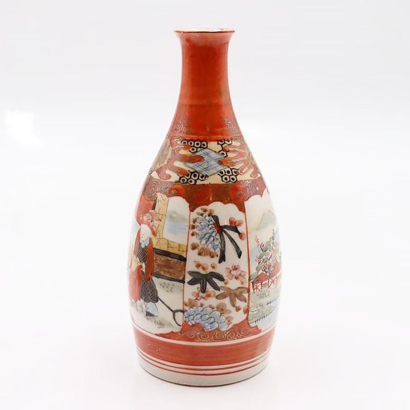 金継ぎ】手描き 九谷焼 色絵 赤絵 徳利 酒器 アンティーク 骨董 和の