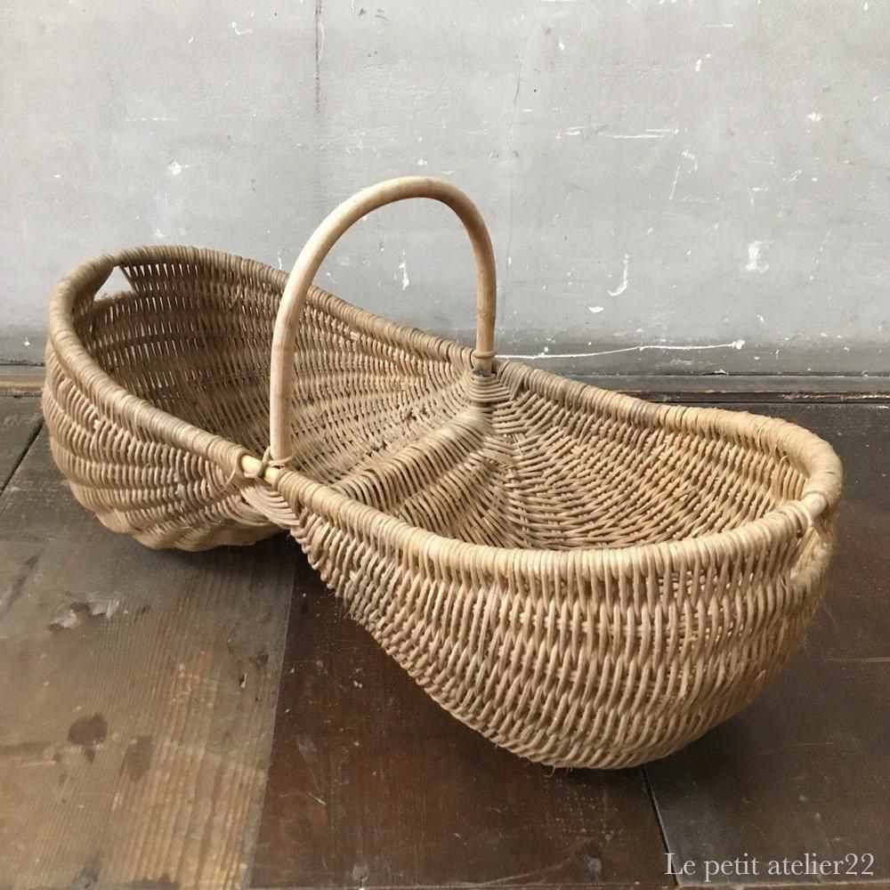 フランス アンティーク ピーナッツ型 バスケット 36.5cm