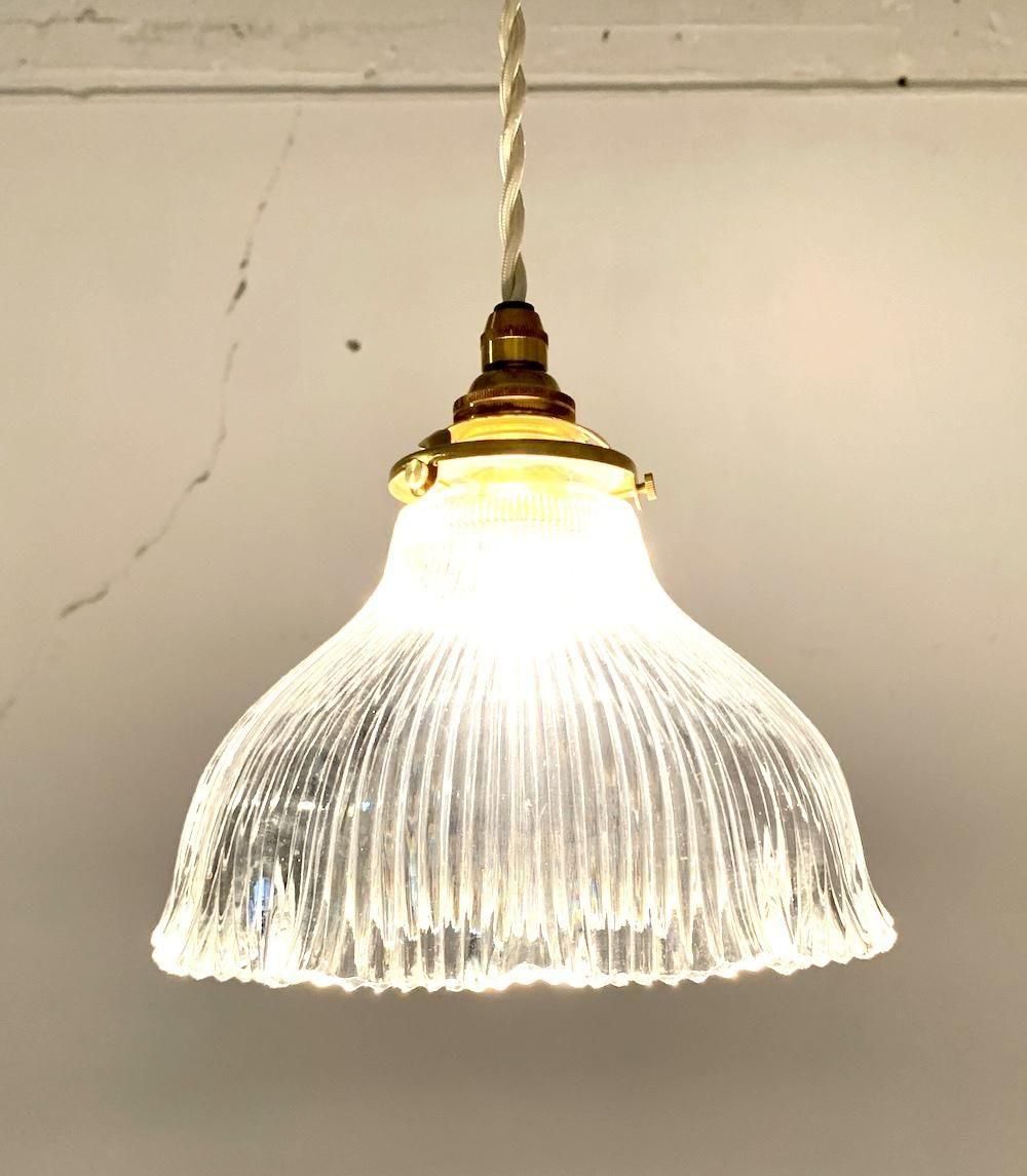 フランス アンティーク ガラスランプシェード クラシックな曲線美