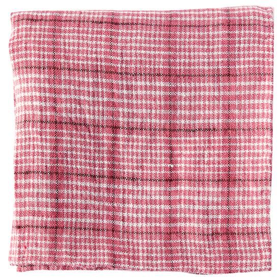 東炊きのハンカチ / pink check linen - swimmie ハンカチ | OLD