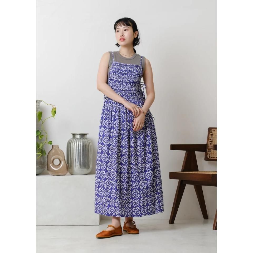 Sara mallika - *Cotton Lurex Ripple Print Cami Dress（020551SG4