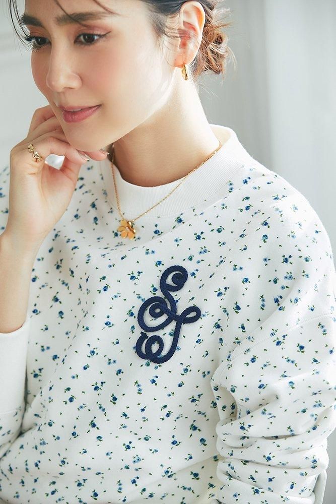 コードモノグラムスウェットトップス(小花柄) - seventen