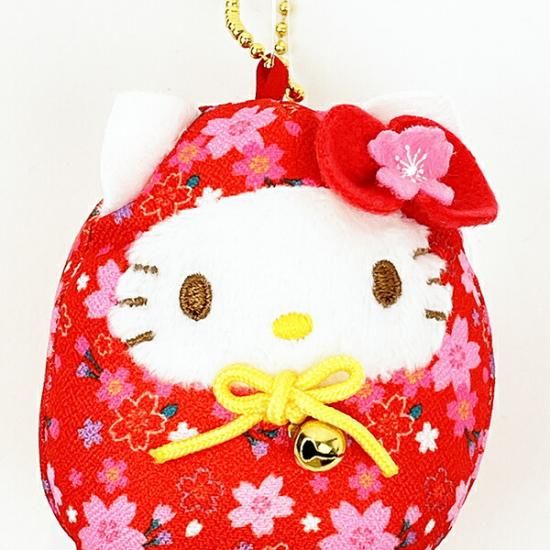 サンリオ ハローキティ 桜だるま マスコット レッド ぬいぐるみ