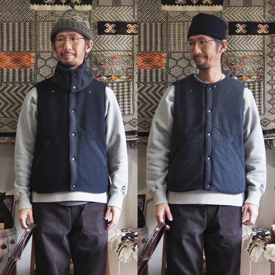 SASSAFRAS（ササフラス）CRAZY GARDENER VEST Blanket ネイビー（ウール）