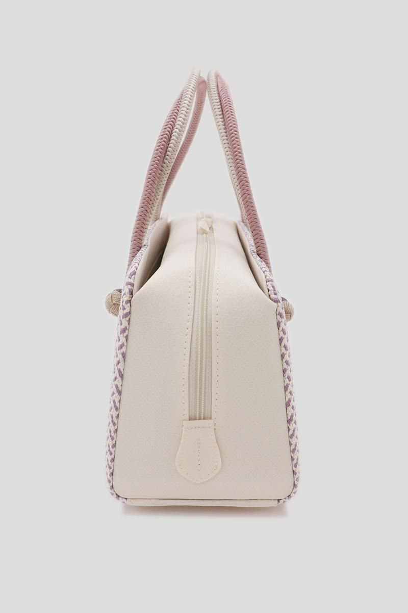 G-3132】衿秀製 利休バッグ 組織りに苧環 紫色系×金色 - 銀座きもの