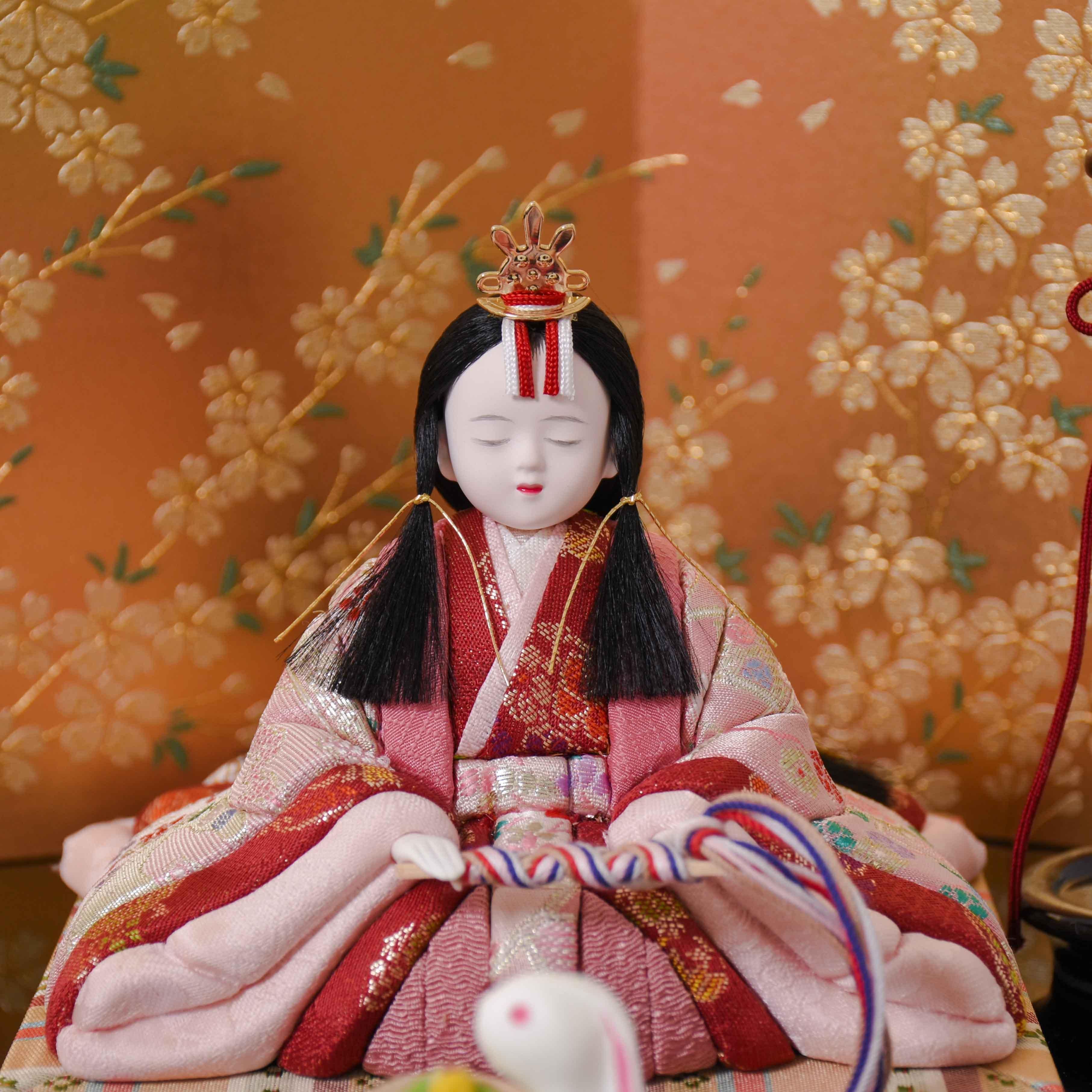 木目込人形 木村一秀 桃山雛 二人飾り 選べる屏風