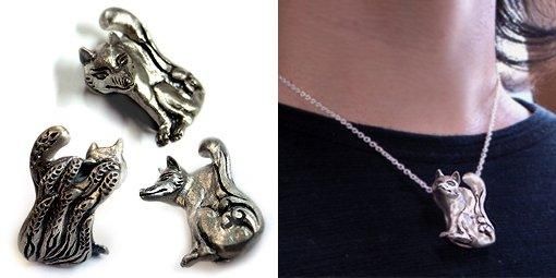 九尾の狐ペンダント（帯留・根付）