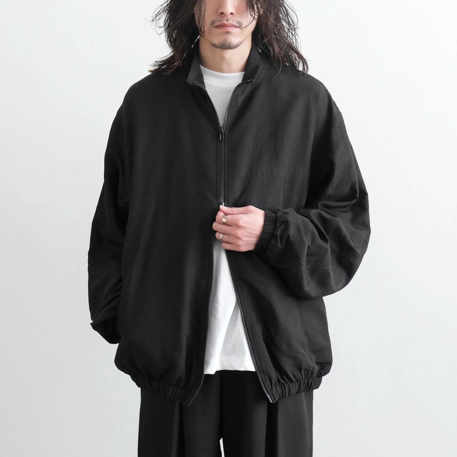 WOOL/SILK SHIRRED LIGHT ZIP JACKET [BLACK] - WUNDER 大阪 セレクト