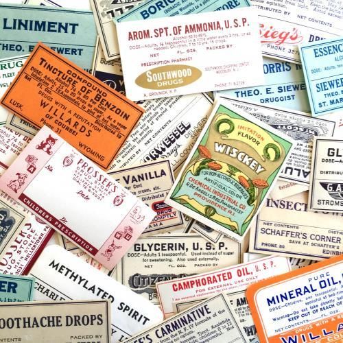 ヴィンテージファーマシーラベル【5枚】 - Cheri