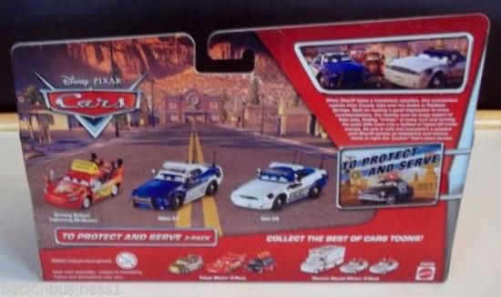 DISNEY-PIXAR-CARS-TO PROTECT AND SERVE-3 PACK-DIDI 05,MIKE 07