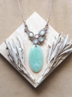 アクアマリン／天然石×マクラメ編みアクセサリー STONES SPIRIT