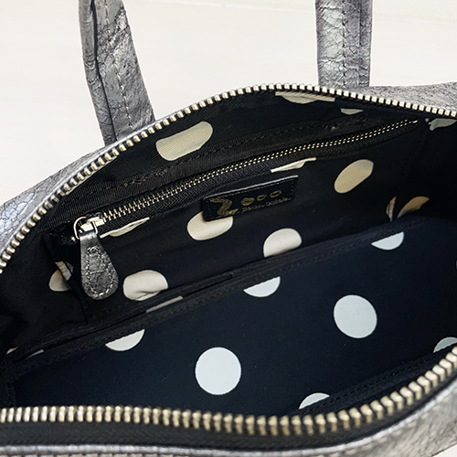 DEUX MILLE：シープレザー2wayショルダー（ドット刺繍ベルト）【SV】