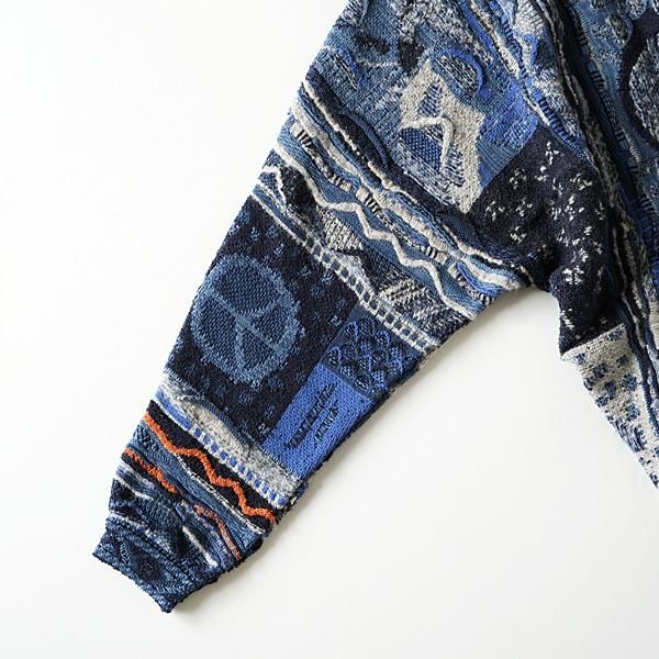 KAPITAL - 7Gニット BORO GAUDYカーディガン - BLUE NEON