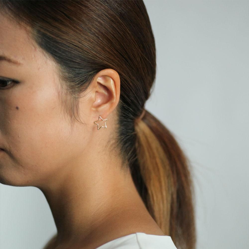 k18 hp-539-17w ワイヤー スターピアス S(片方タイプ) hirondelle