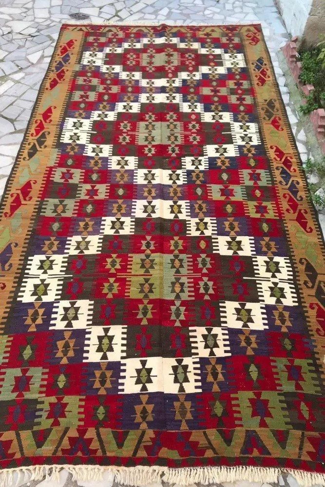 オールド絨毯/トルコ・カッパドキア/ヨルックキリム約362×182cm