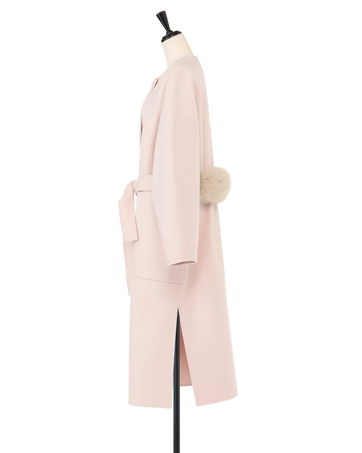 受注商品】ウールダブルフェイスFOXベルト付コート