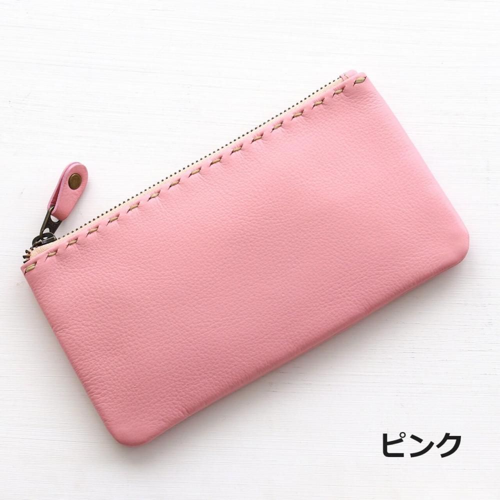 本革レザーフラットポーチ dinsor | マルチに使えるポーチ - アジアの