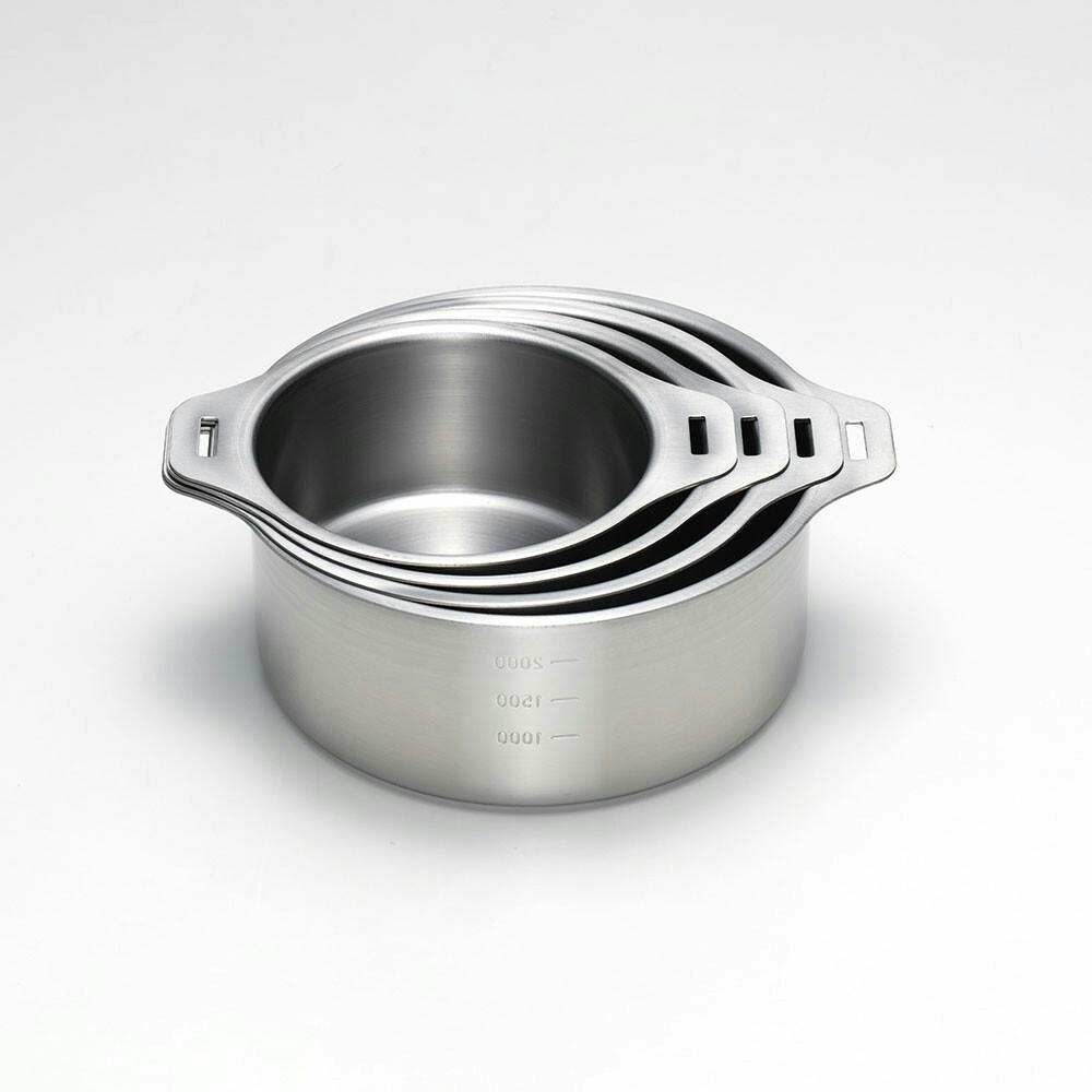 日本製】燕三 IH対応ハンドル着脱式鍋 4点セット（蒸し台付）（EM-032