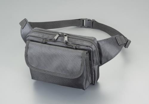 PRIDE BISグレーウエストポーチ フロントポケット付き PRIDE BISグレー