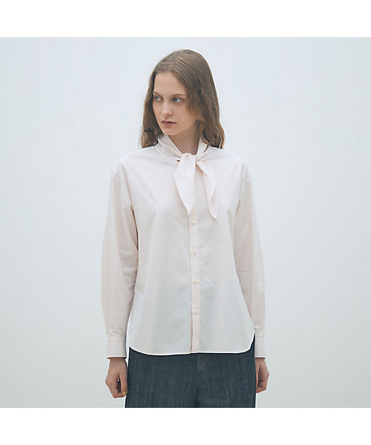 コットンオックスフォード タイ付きブラウス | maison TOMORROWLAND