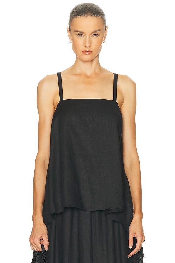 Cecilie Bahnsen Selena Top in Black | FWRD