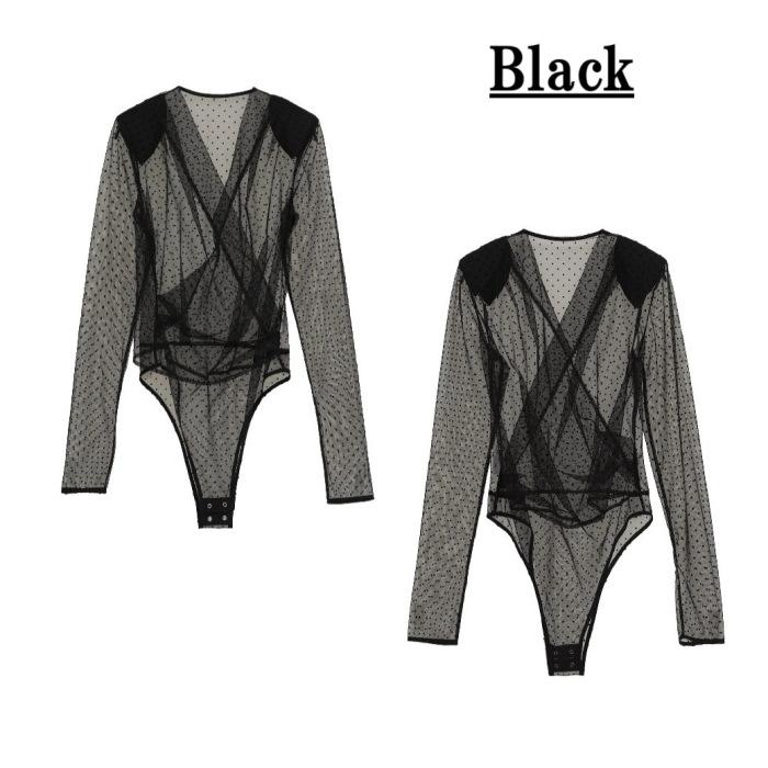 CLANE（クラネ） 正規商品 シアー ドレープ ボディ スーツ SHEER DRAPE