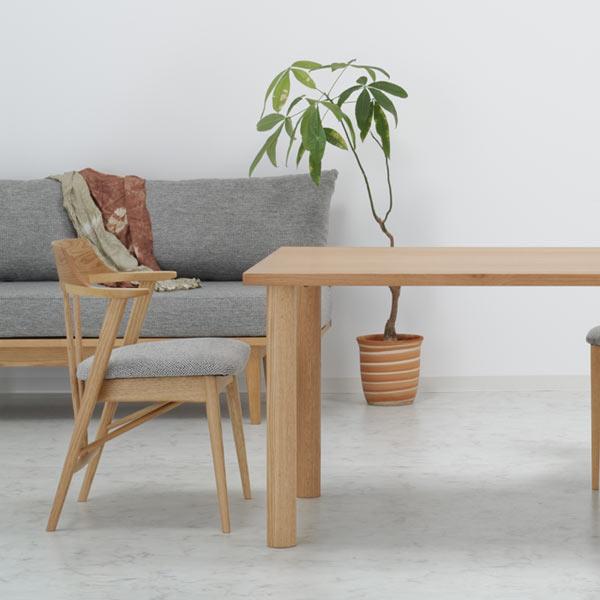 セミアームチェア レッドオーク材 NA色 2脚セット SLC-001 肘掛け椅子