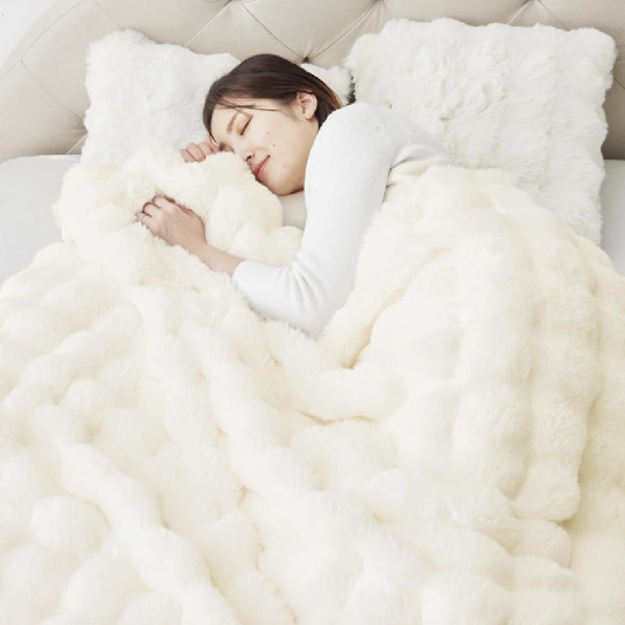 ASHEL x NERUS コラボ限定カラー【ダブル】とろ毛布 もこもこ収納袋付