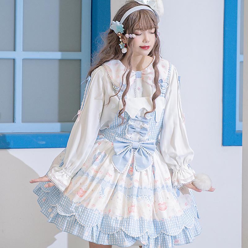 ロリータ 長袖 ブラウス 春夏 レース レディース トップス ハート柄