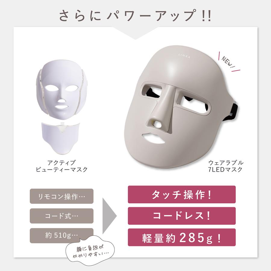LINKA（リンカ） 美顔器 LED 光美容 ウェアラブル 7LED マスク 美容