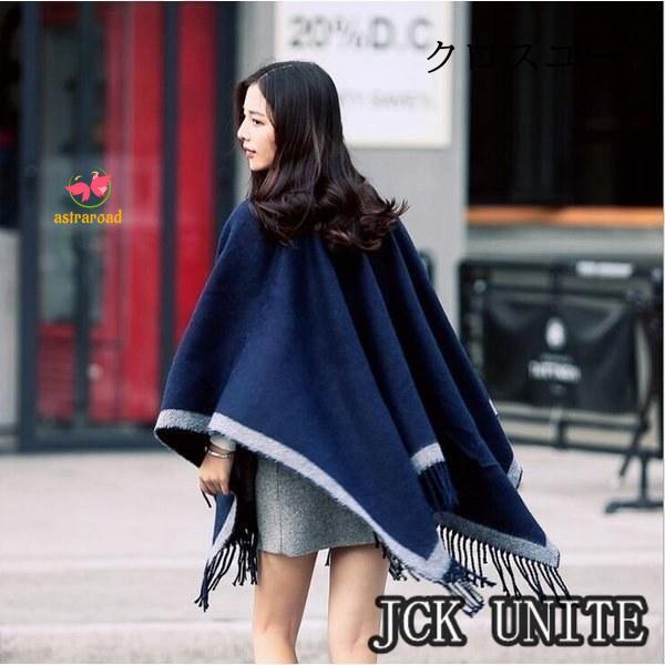 爆買 チェック柄ポンチョコートアウターマントポンチョレディース秋