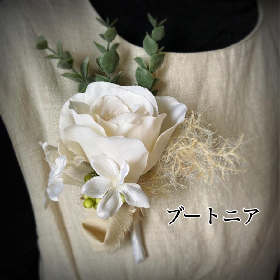ブライダルブーケ ブートニアセット ウェディングブーケ ホワイト 薔薇