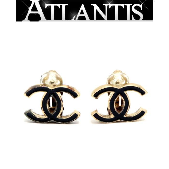CHANEL（シャネル） ココマーク イヤリング 黒×ゴールド 10C