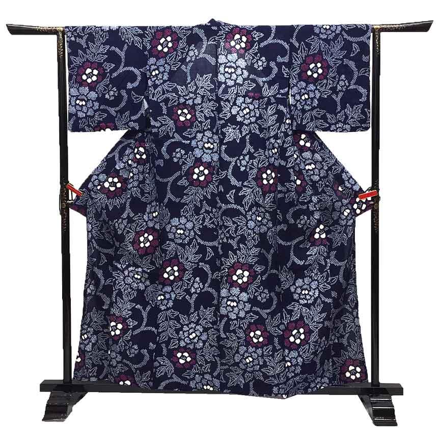 京やI495 本絞り 高級絞りの浴衣 有松絞り 有松鳴海絞 愛知県絞工業