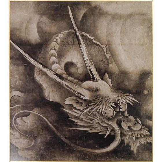 色紙 重文 雲龍図 阿吽 2枚組 /海北友松 筆 : 京都からの逸品 アート