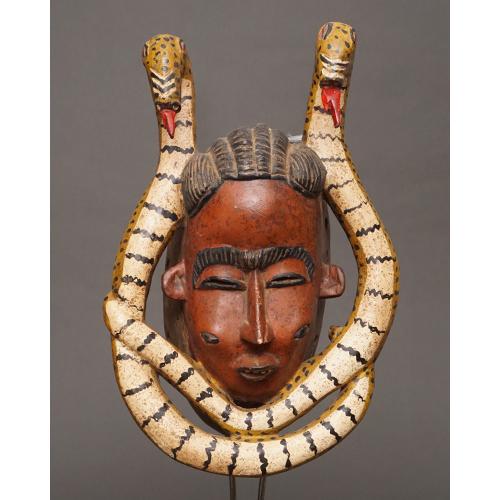 アフリカ コートジボワール グロ族 ザウリ マスク 仮面 394 木彫り