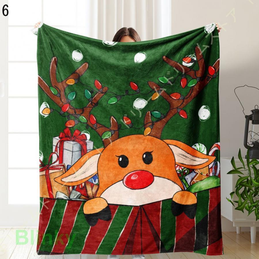 毛布ブランケット クリスマス マイクロファイバーランケット サンタ 鹿