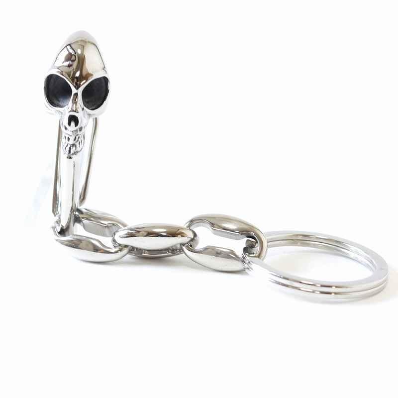 ステンレス カラビナ ドクロ ガイコツ キーホルダー バイク 車 自転車