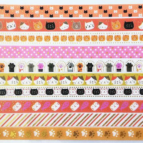 マスキングテープ 紙テープ デコレーション 8mm幅 全6種 10巻セット 1