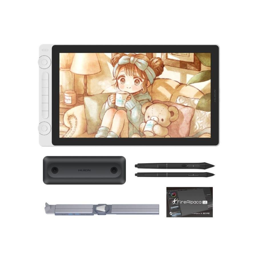 HUION 液タブ 液晶タブレット 絵描き イラスト 高性能 薄型 白