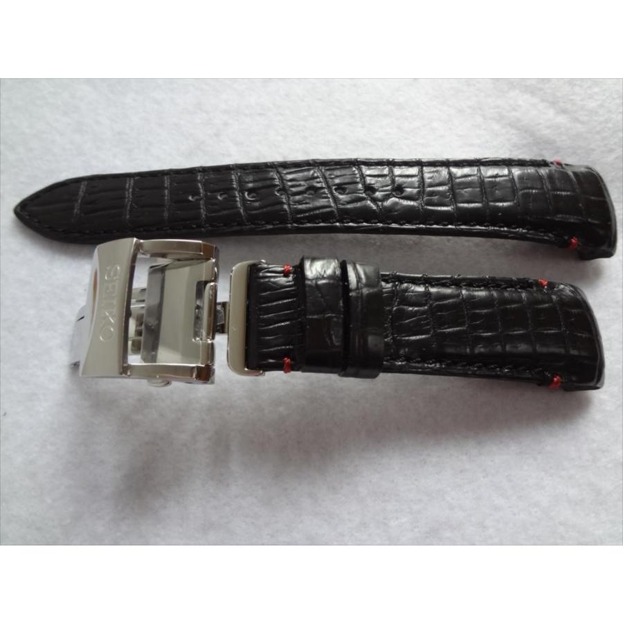 SEIKO 純正 ブライツ SAGH005 , 8R28-00B0 用 クロコダイルベルト 黒