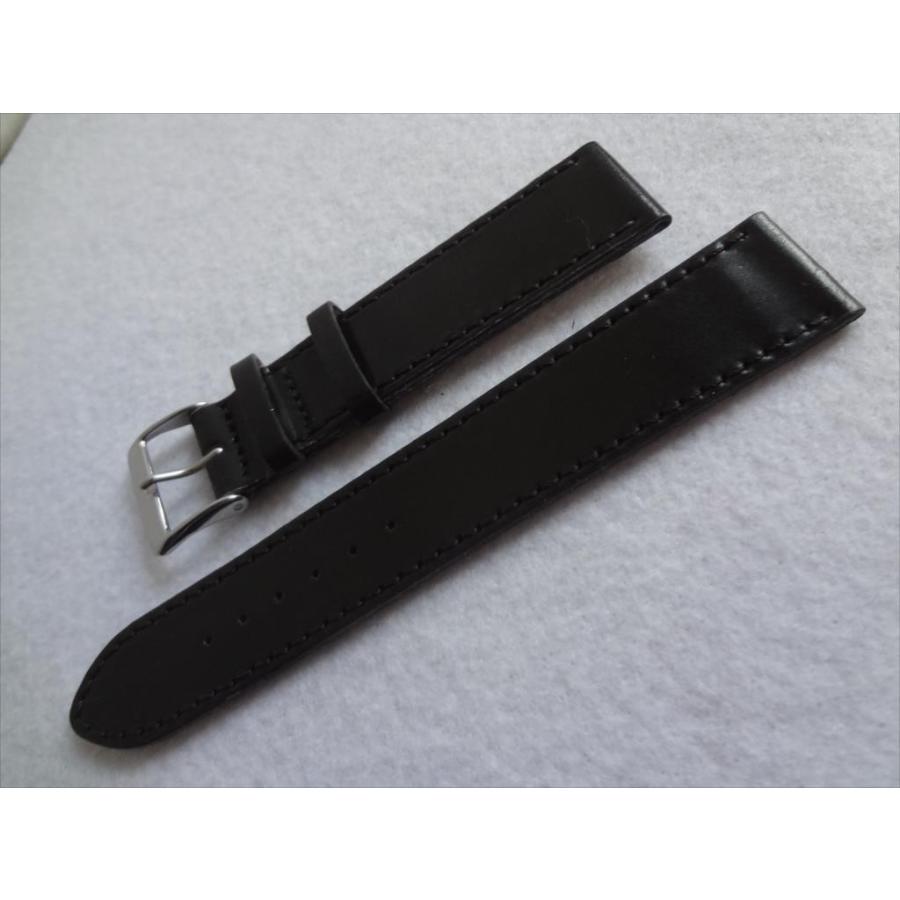 シェル・コードバン 19mm 腕時計ベルト バンド 黒 ブラック Shell