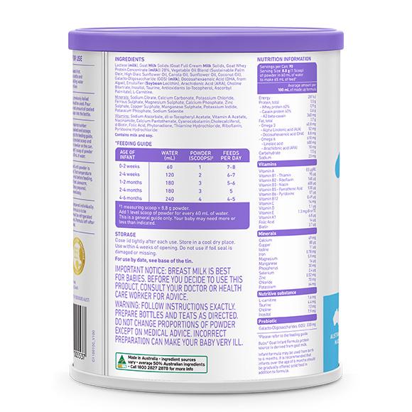 Bubs（バブズ）A2 ヤギミルク・ゴート粉ミルク ステップ1（0〜6カ月