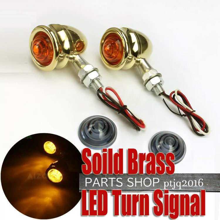 Hurley（ハーレー） 真鍮 LED ウィンカー 4個 ブラス ビンテージ